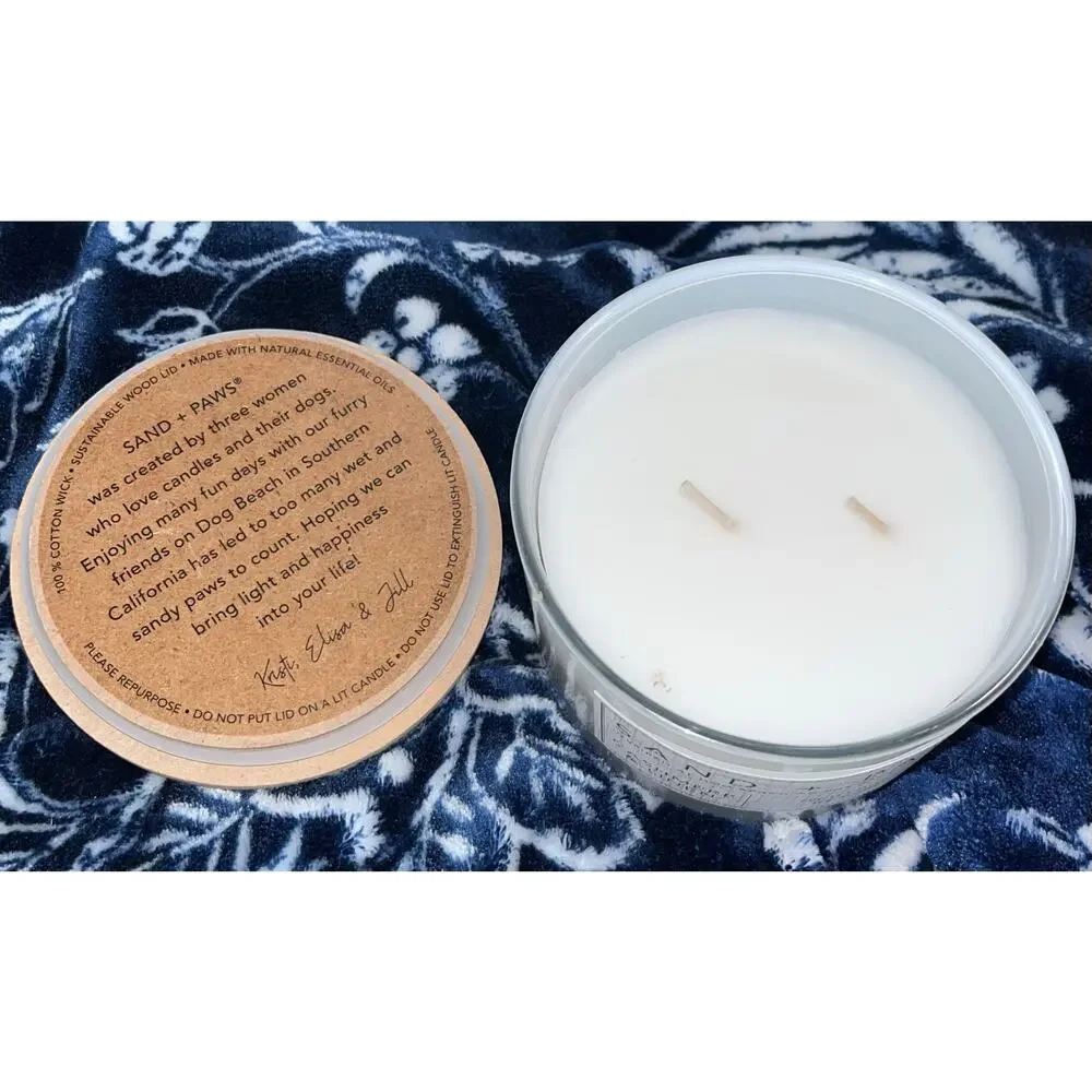 NEW! Sand + Paws Cashmere & Linen 12 oz Scented Candle